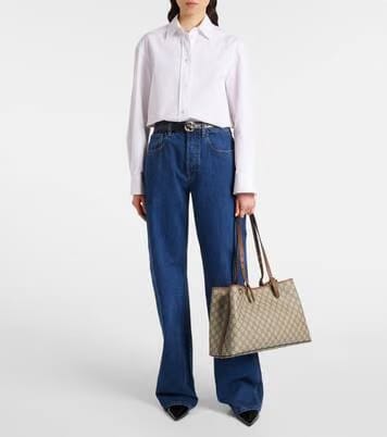 Burberry London Check Canvas Medium Tote Bag Beige