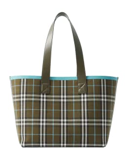 Burberry London Check Canvas Medium Tote Bag Beige