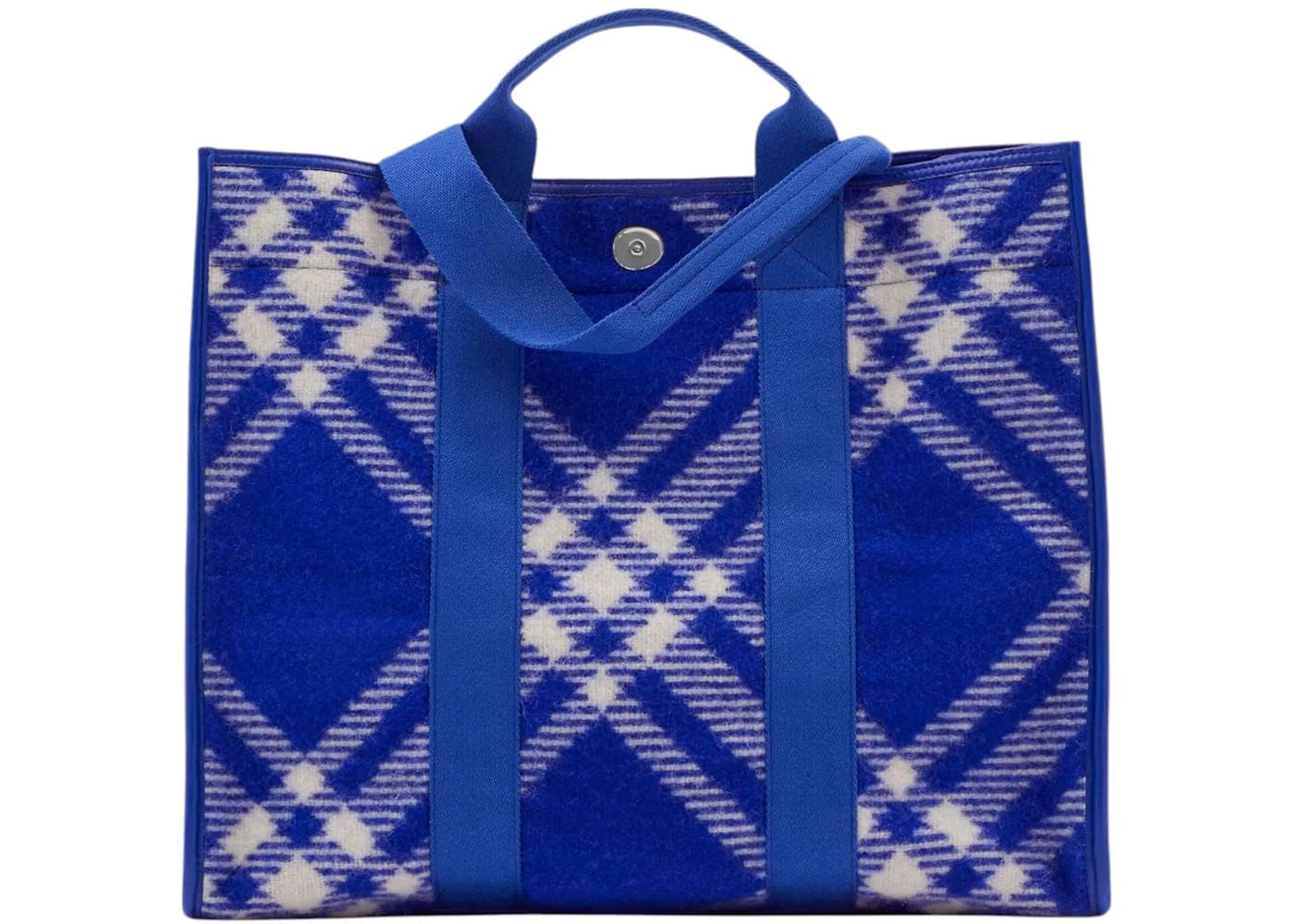 Burberry Check-Pattern Shopper Tote Bag Blue