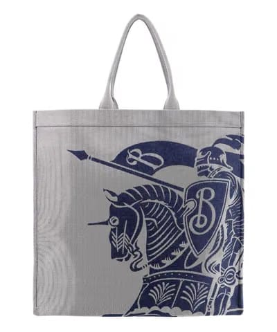Burberry Check-Pattern Shopper Tote Bag Blue