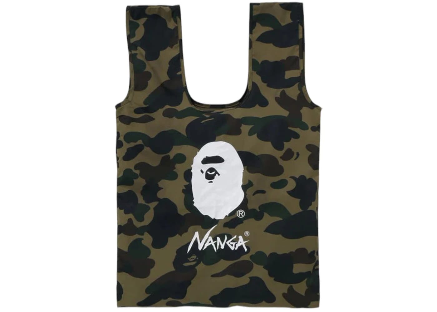 Bape x Nanga 1St Camo Pocketable Eco Bag Green