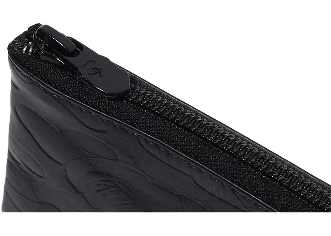 Bape Solid Camo Leather Iii Wallet Black