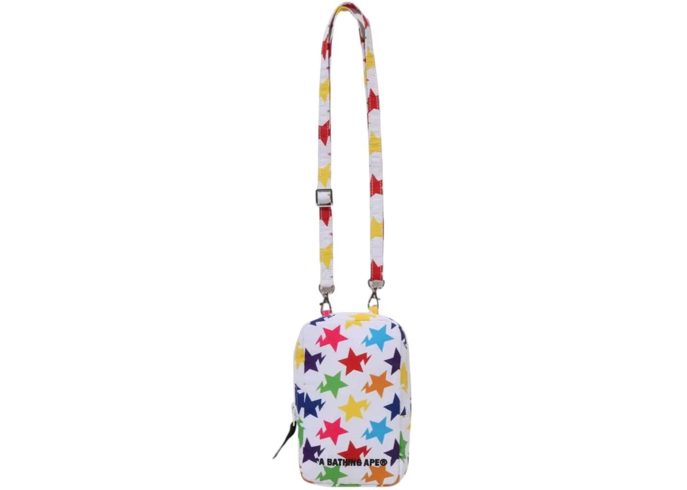 Bape Sta Pattern Phone Travel Shoulder Bag White
