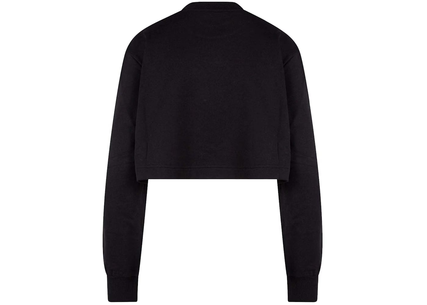 Dolce & Gabbana Woman Crop Fit Cotton DG Patch Sweatshirt Black
