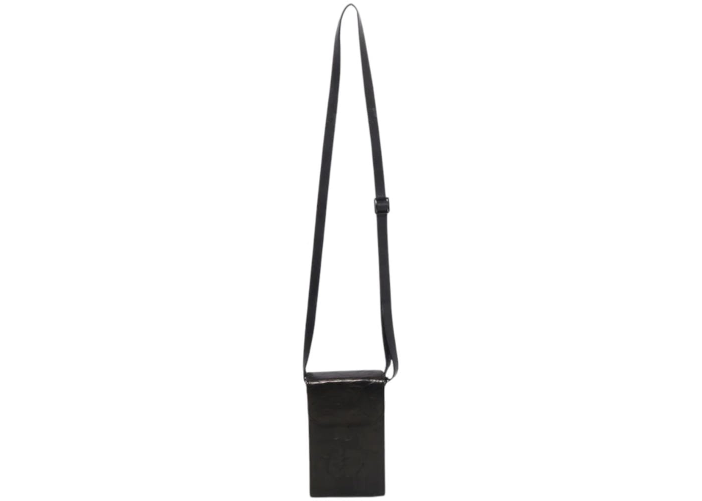 Bape Embossed Leather Phone Bag Black
