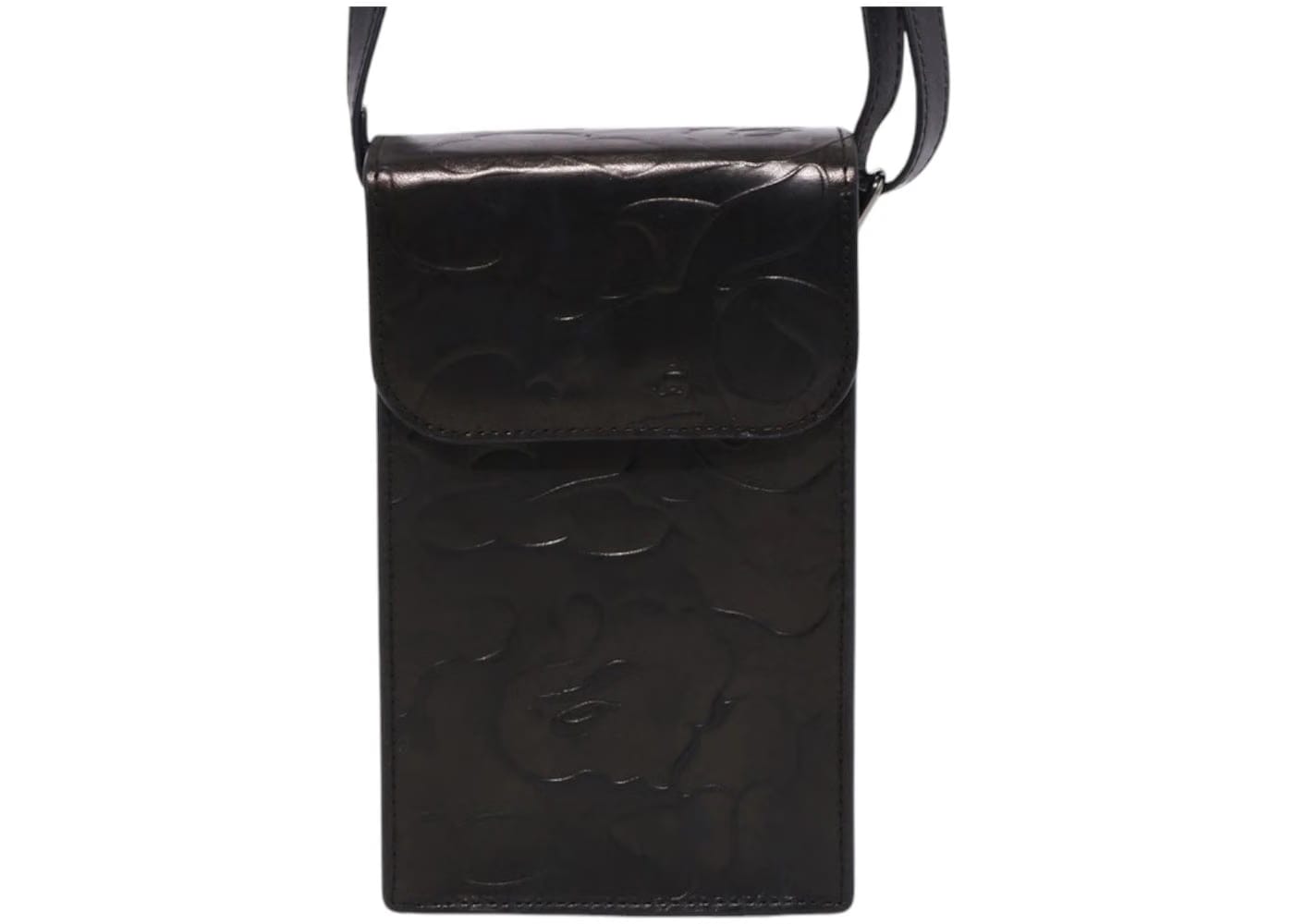 Bape Embossed Leather Phone Bag Black