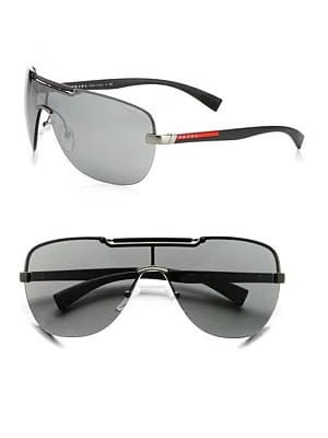 Prada Shield Sunglasses Silver Pr_B55S_1Bc60N_40Mm