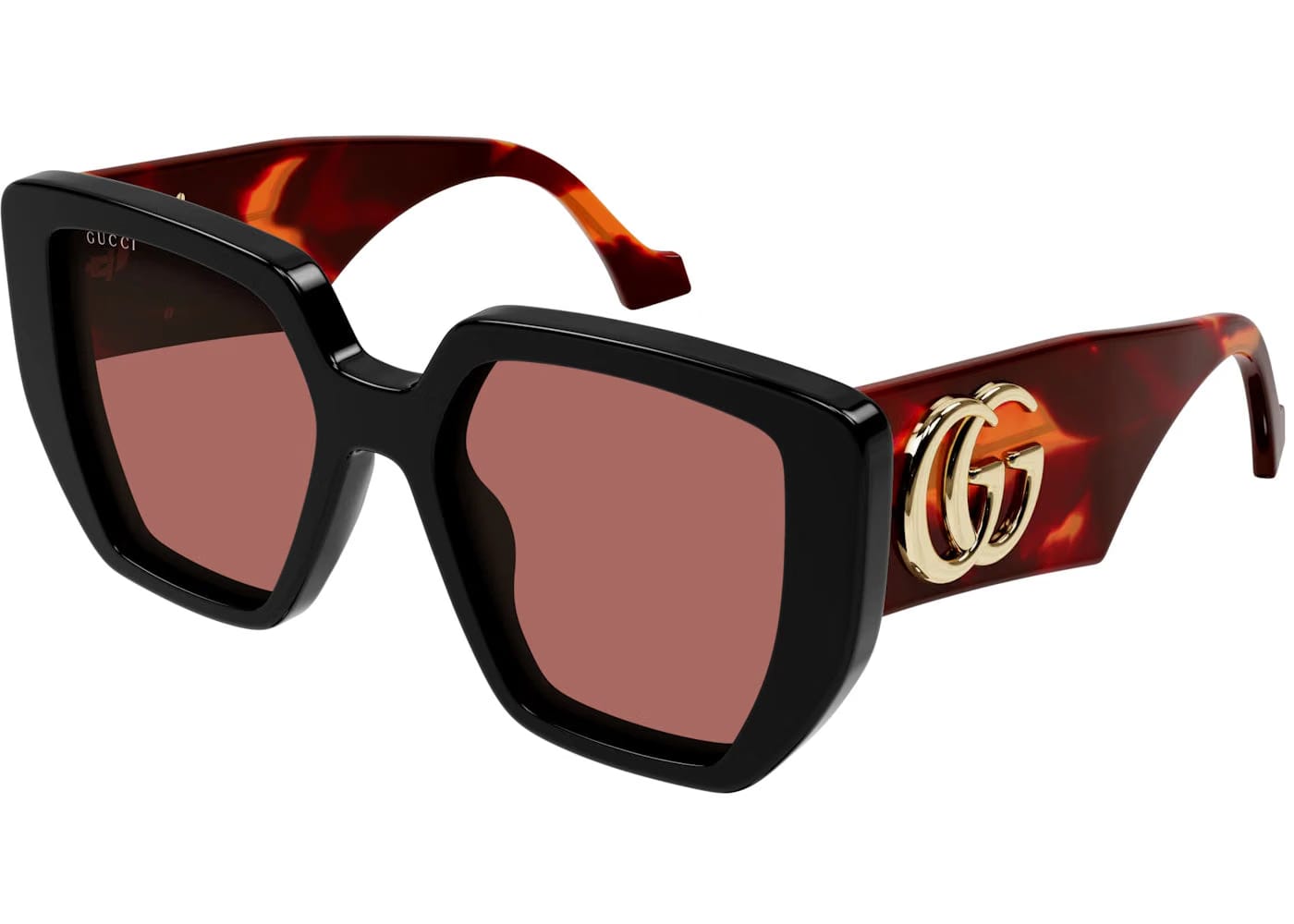Gucci Square Sunglasses Black/Brown Gg0956S-009-Fr