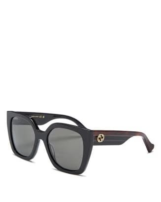 Gucci Square Sunglasses Black/Brown Gg0956S-009-Fr