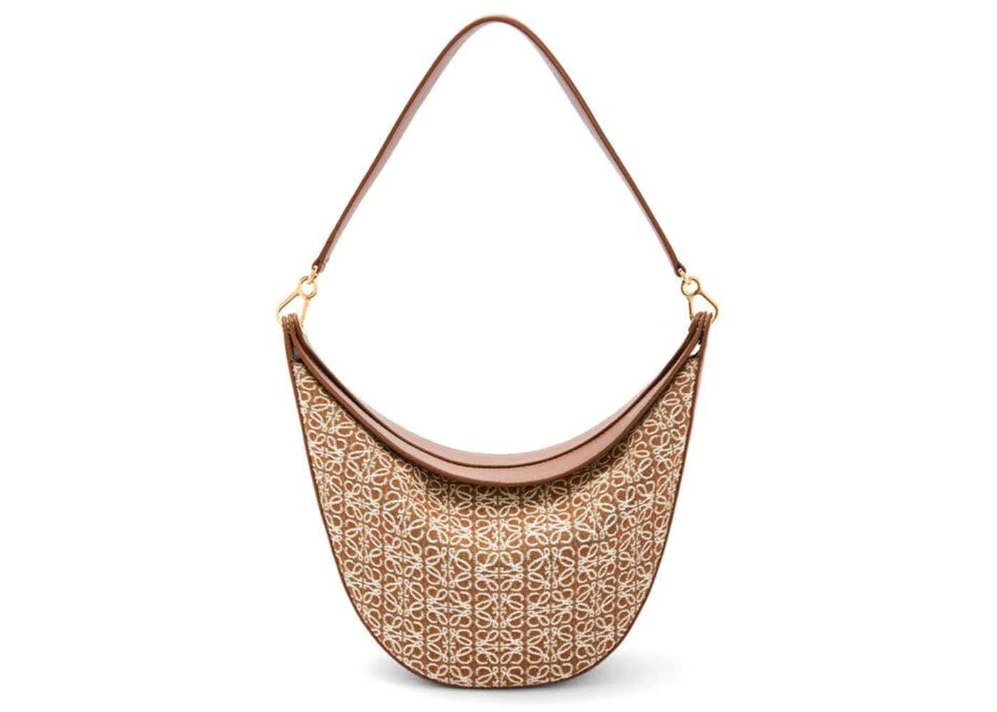 LOEWE Luna Shoulder Bag Anagram Jacquard Tan/Pecan