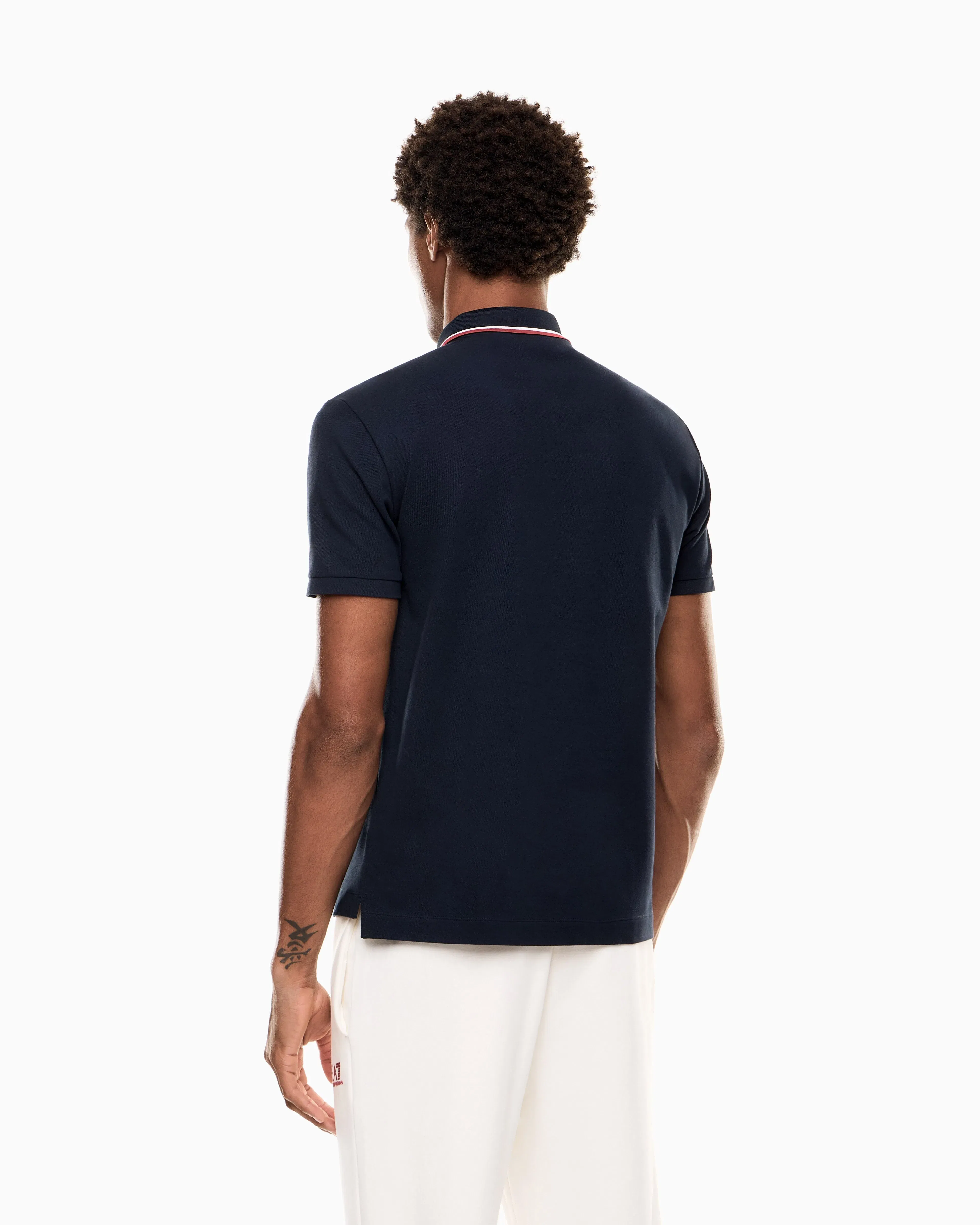 EA7 Summer Block stretch cotton polo shirt