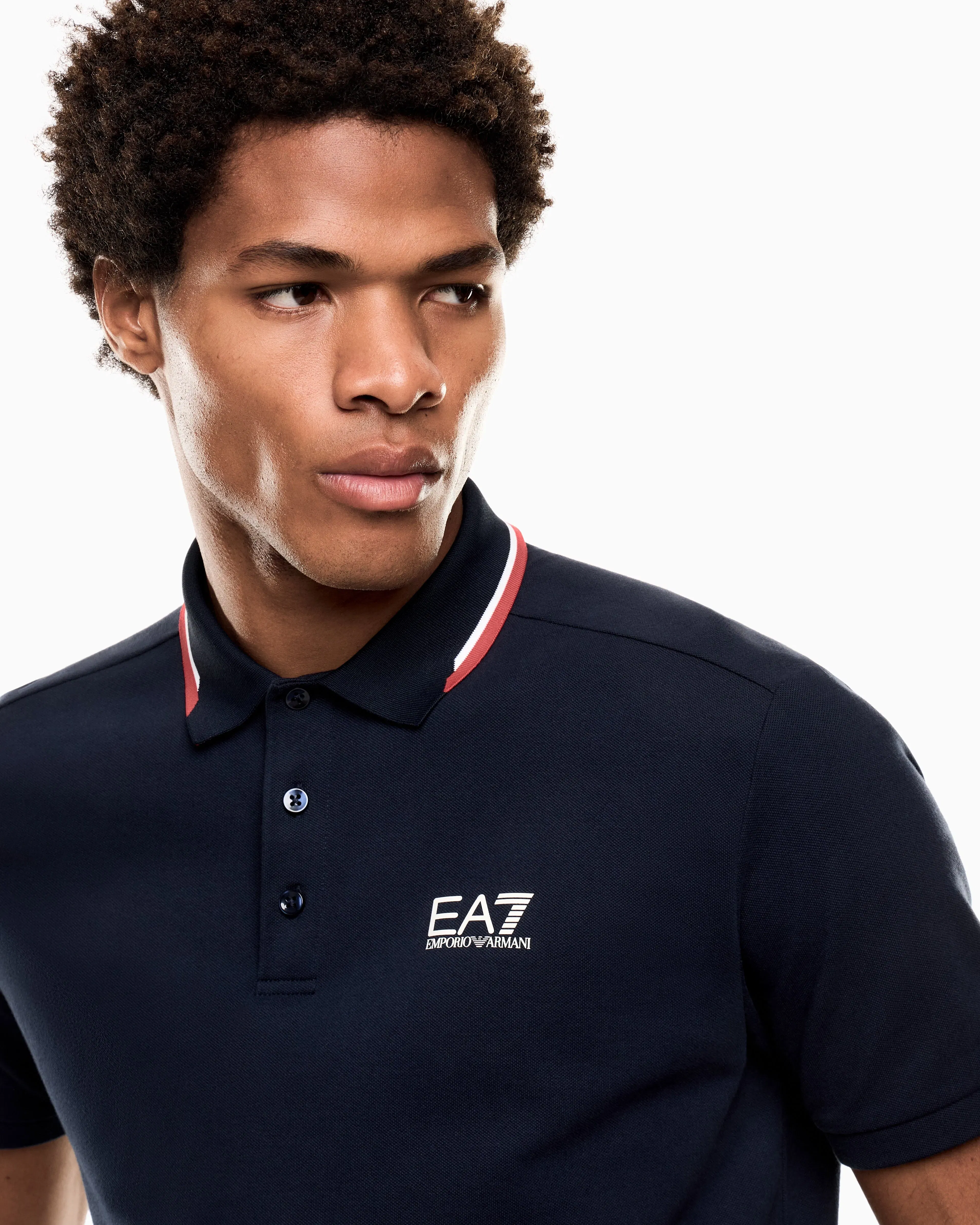 EA7 Summer Block stretch cotton polo shirt