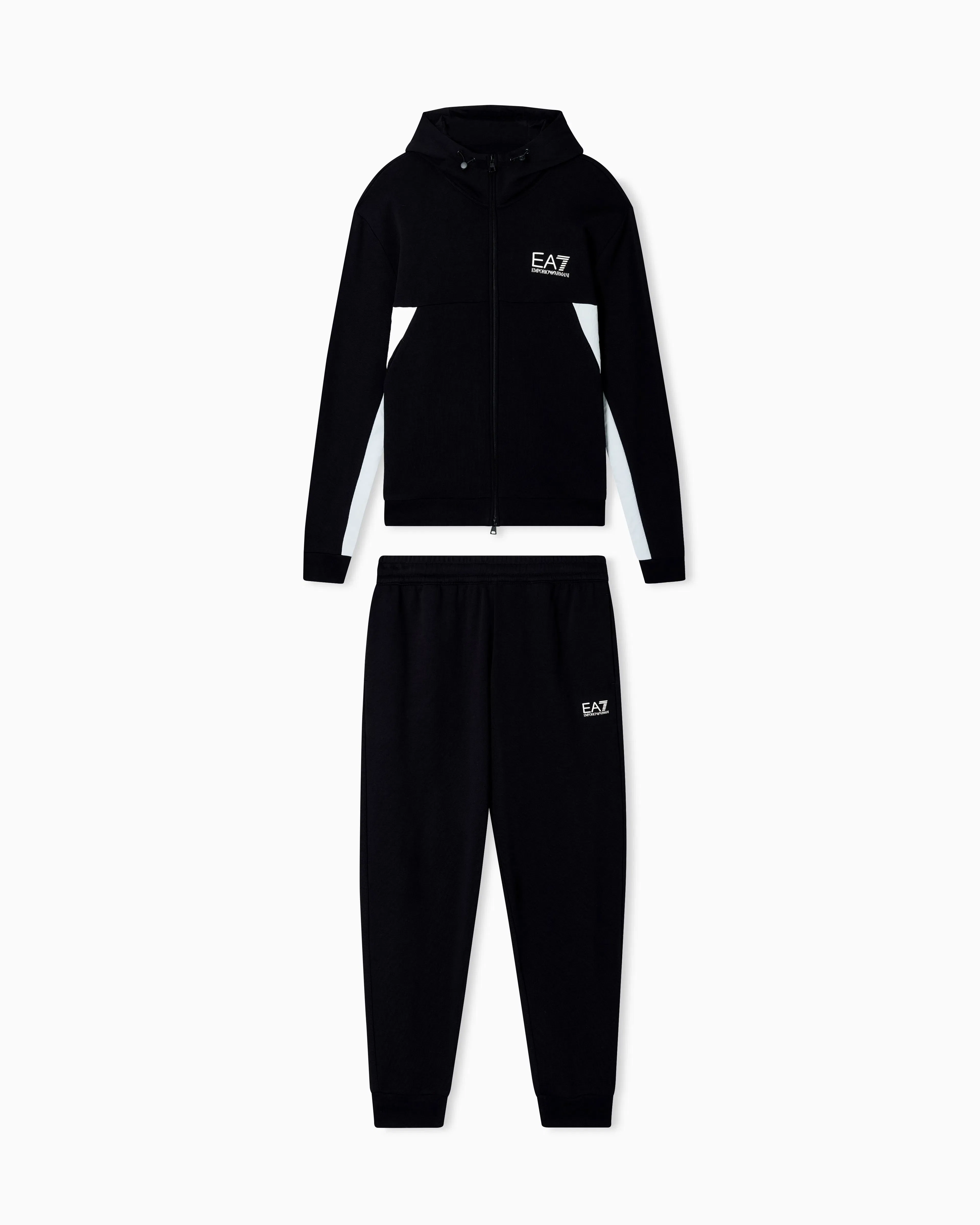 EA7 Summer Block pure cotton tracksuit with hood