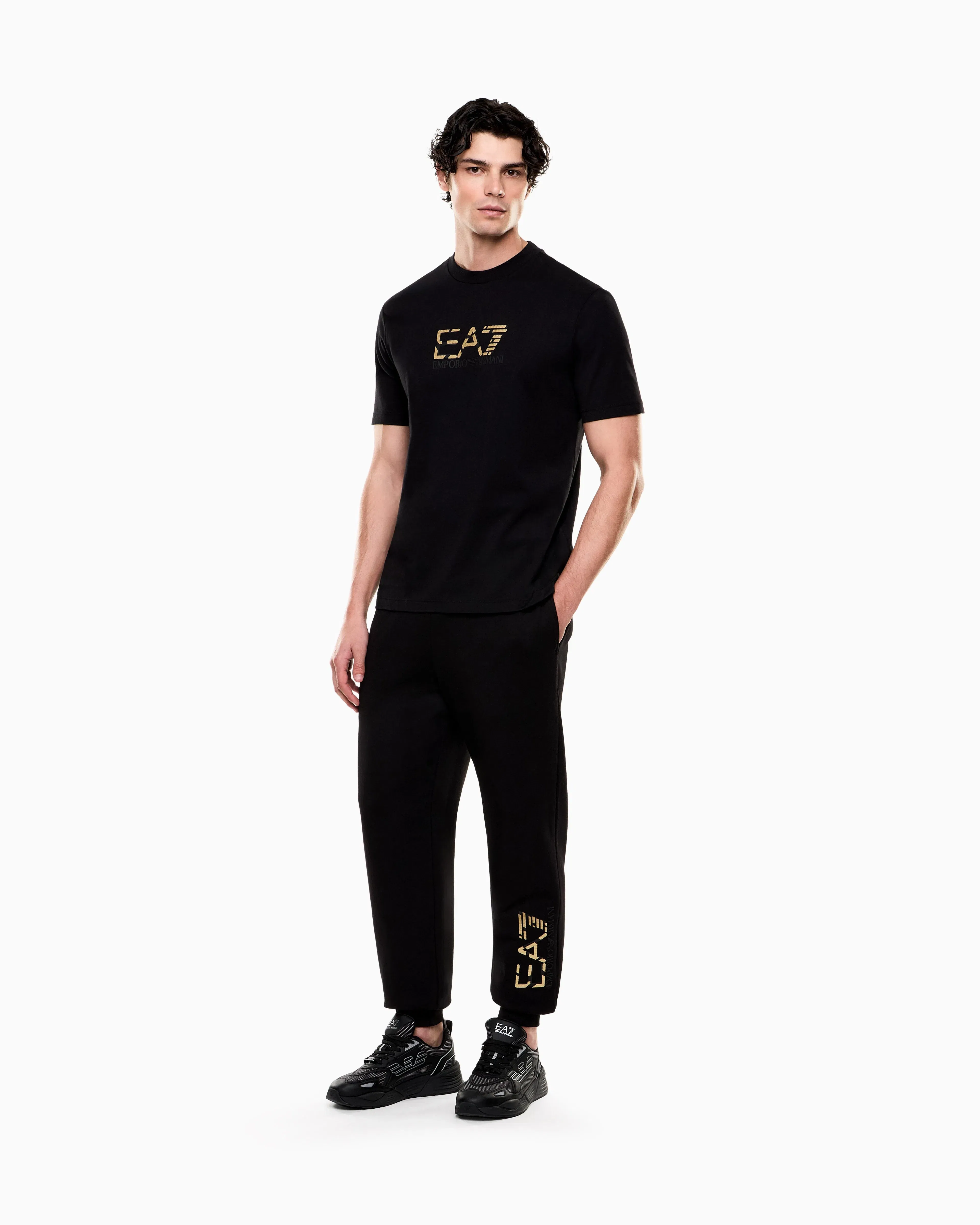 EA7 Premium Label cotton crew-neck sweatshirt