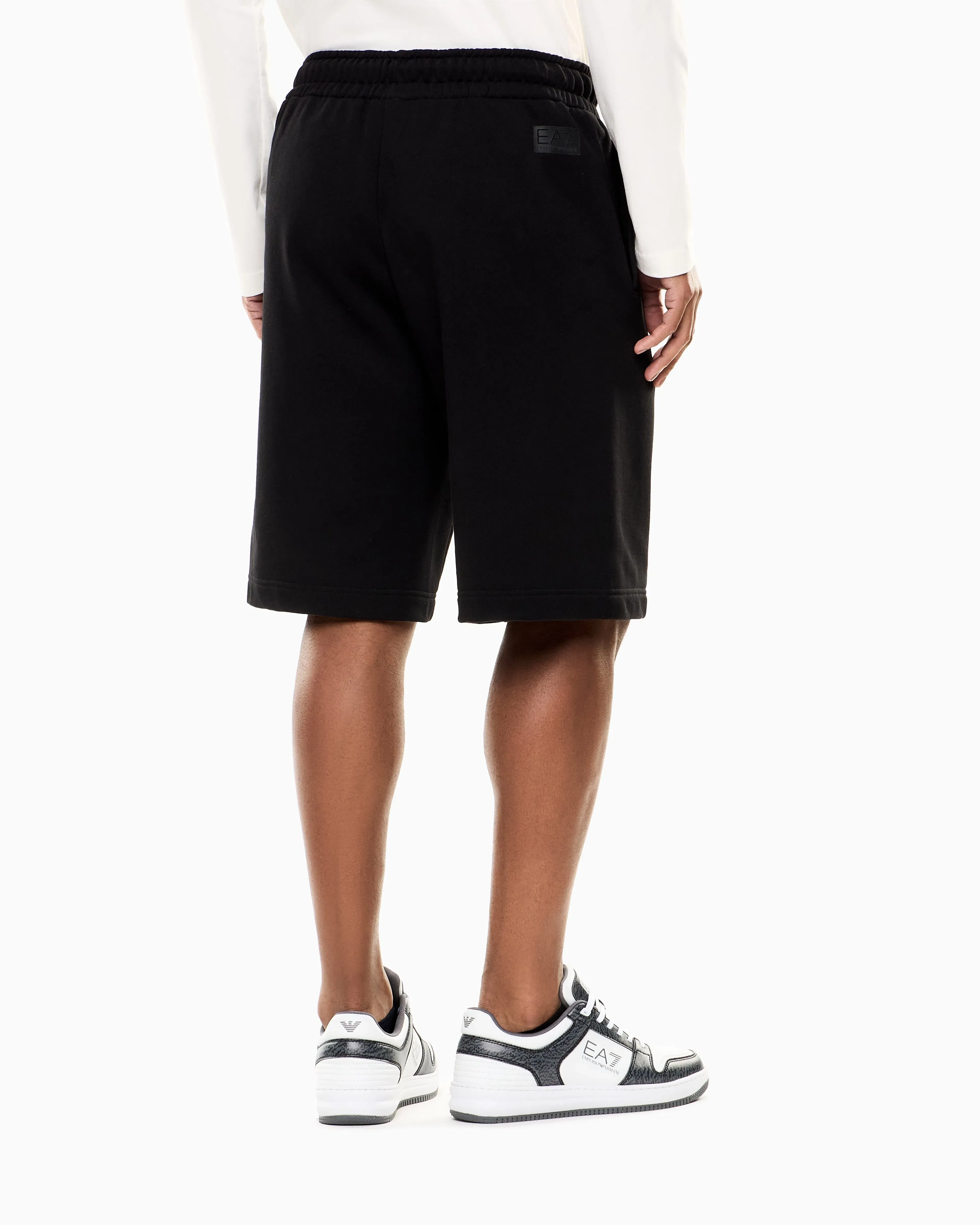 EA7 Logo Series cotton shorts