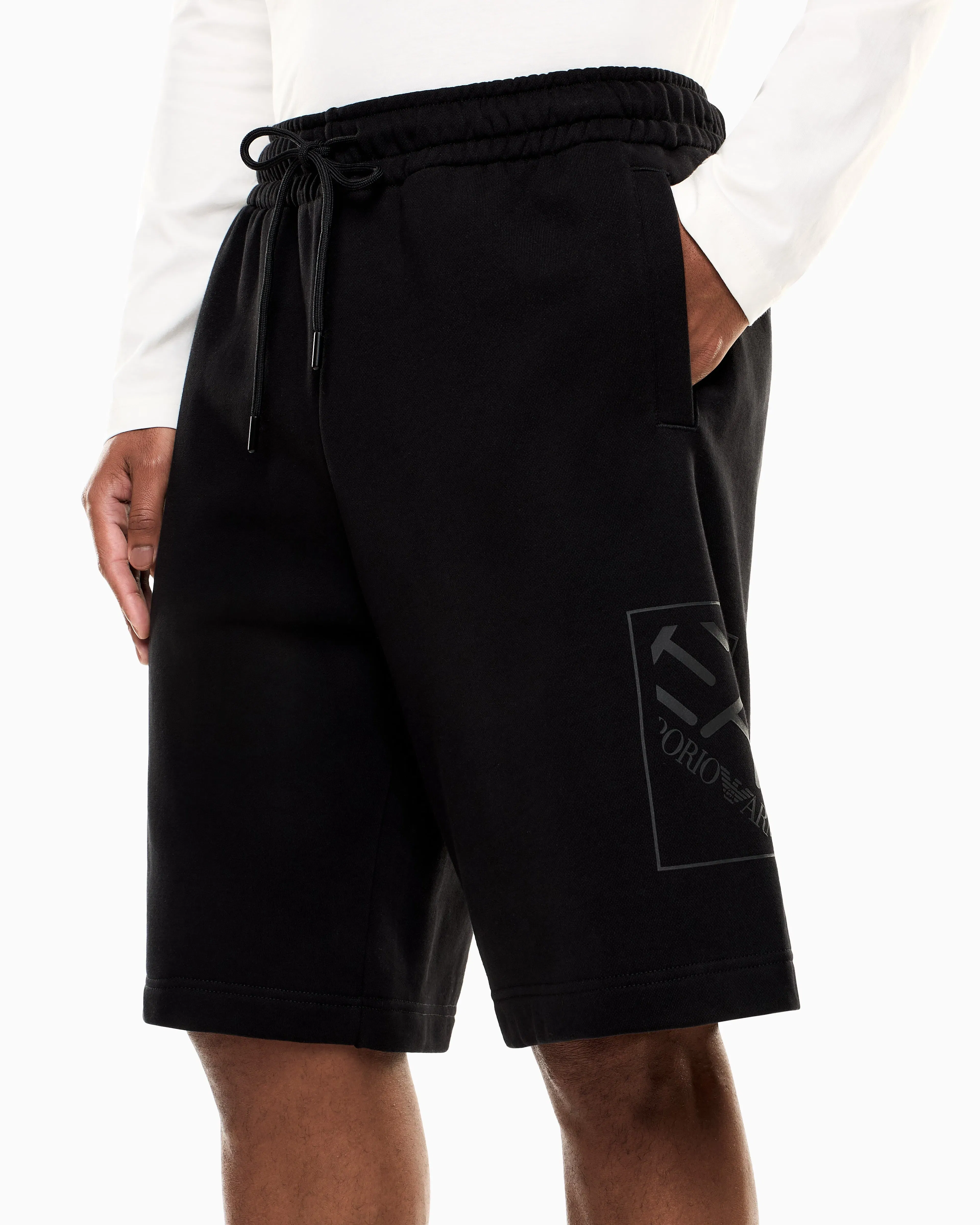 EA7 Logo Series cotton shorts