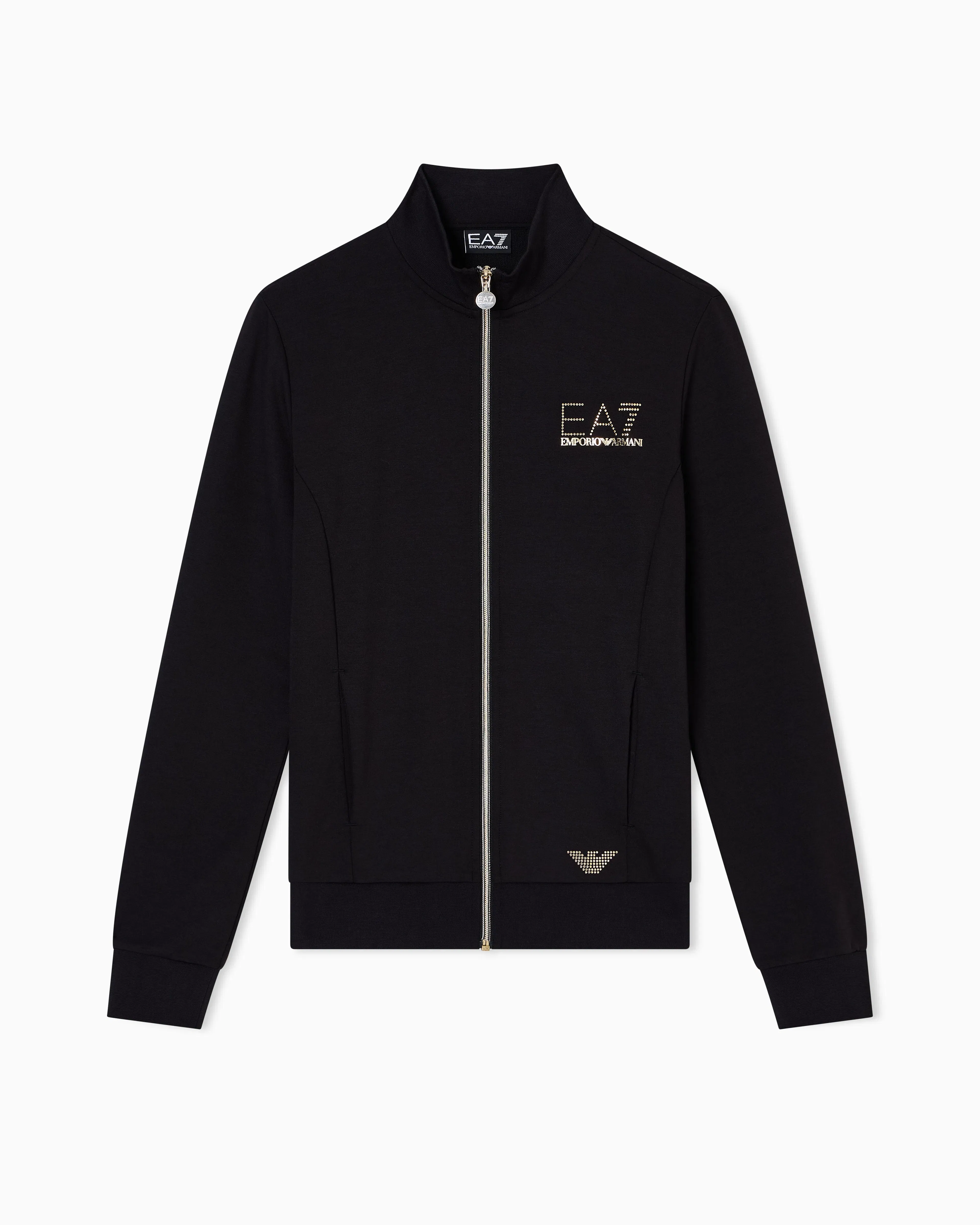 EA7 Evolution stretch-viscose blend zip-up sweatshirt