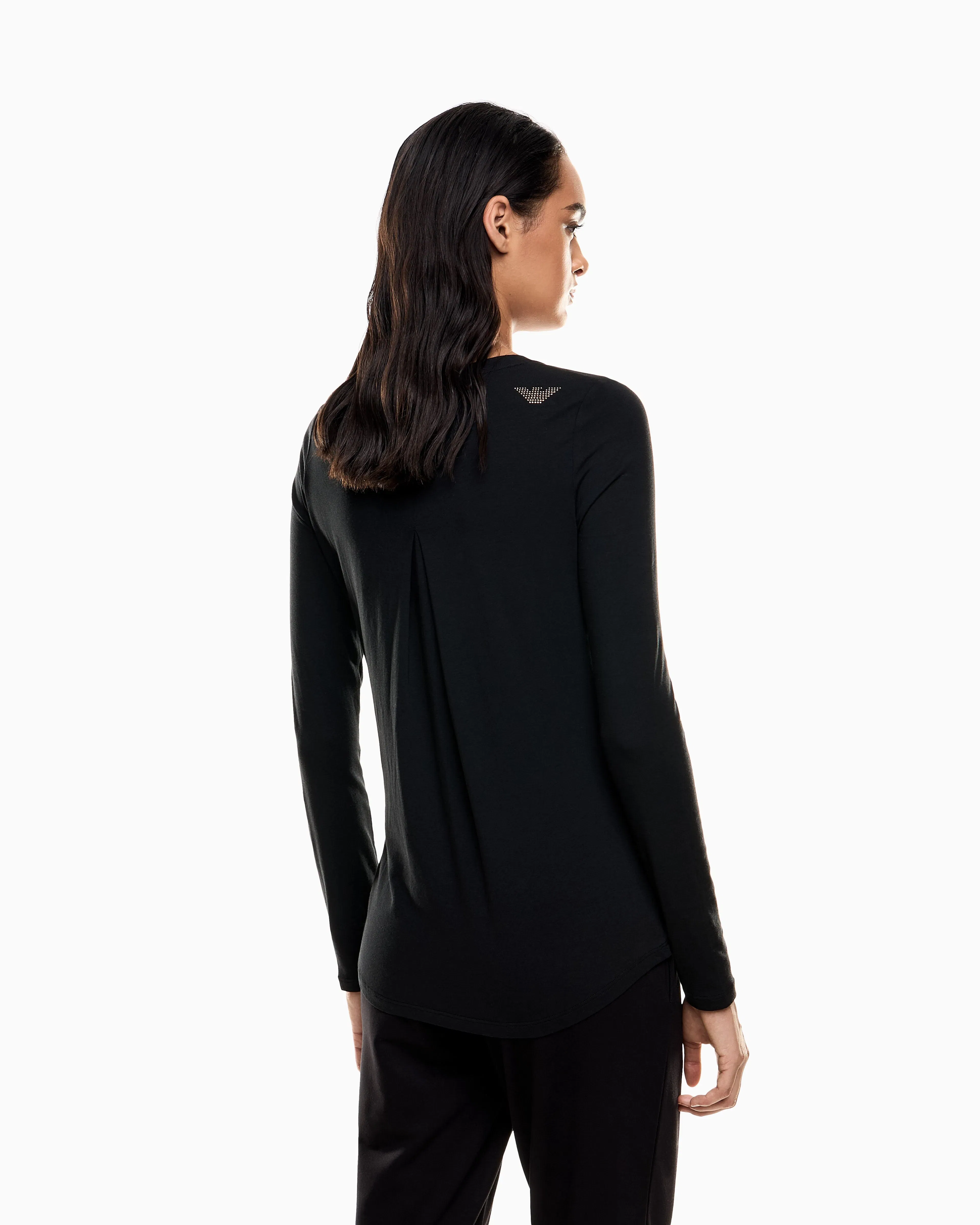 EA7 Evolution stretch cotton and modal long-sleeved T-Shirt