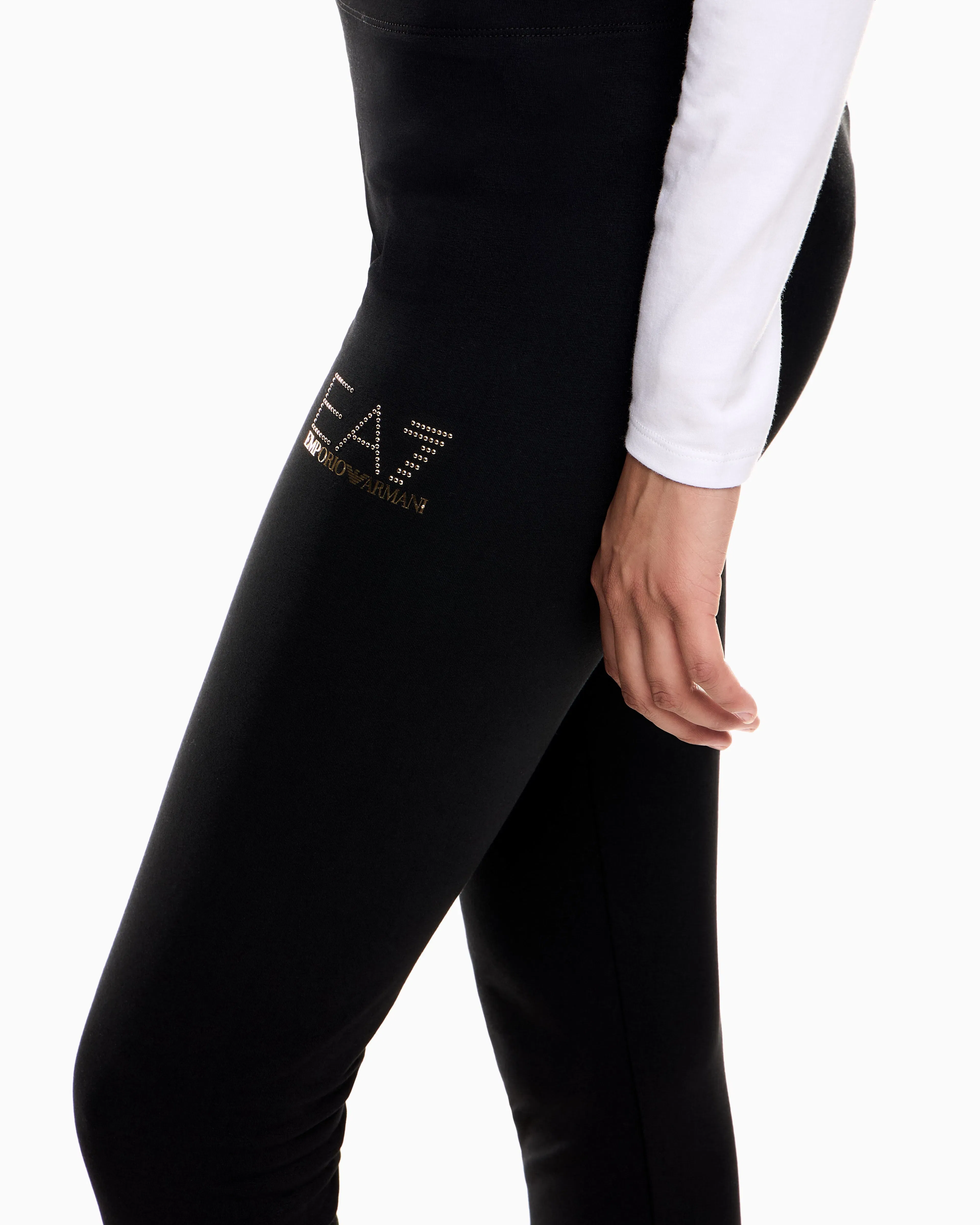 EA7 Evolution stretch cotton-jersey leggings