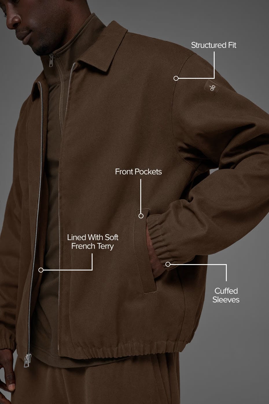 Alo Yoga Cotton Canvas Coaches Jacket