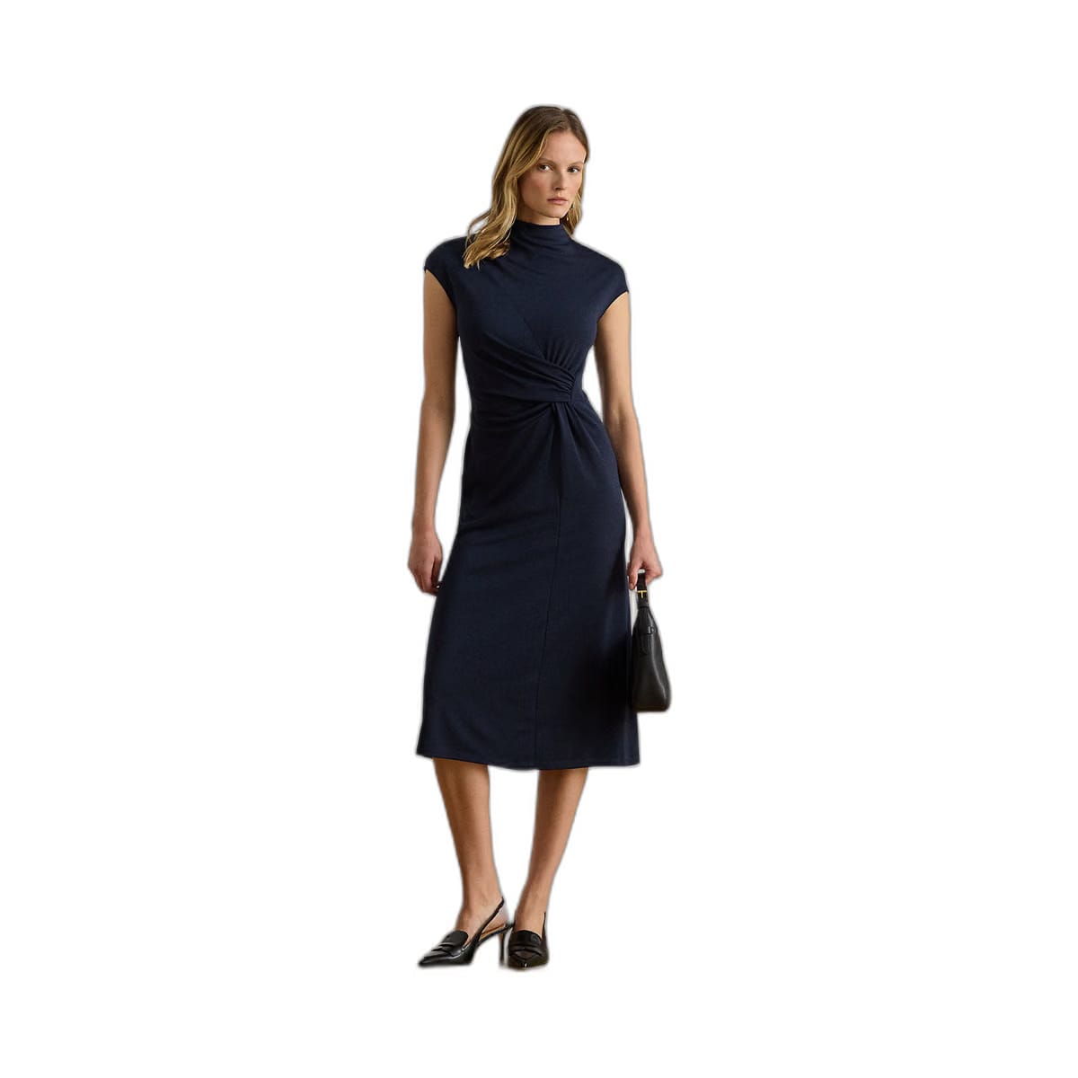 Ralph Lauren TwistFront Jersey Mockneck Dress