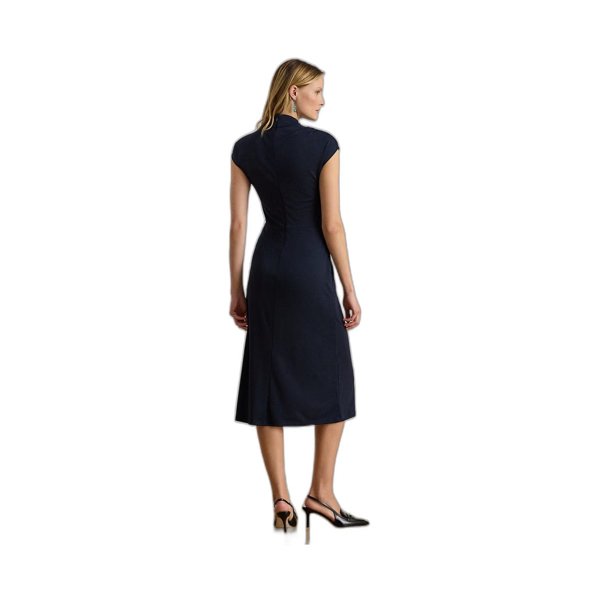 Ralph Lauren TwistFront Jersey Mockneck Dress