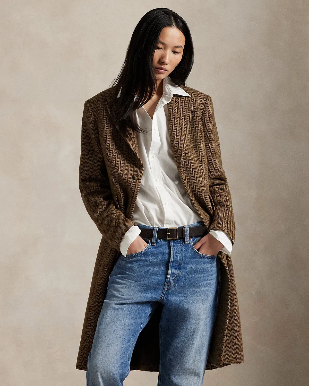 Ralph Lauren WoolBlend Herringbone Coat