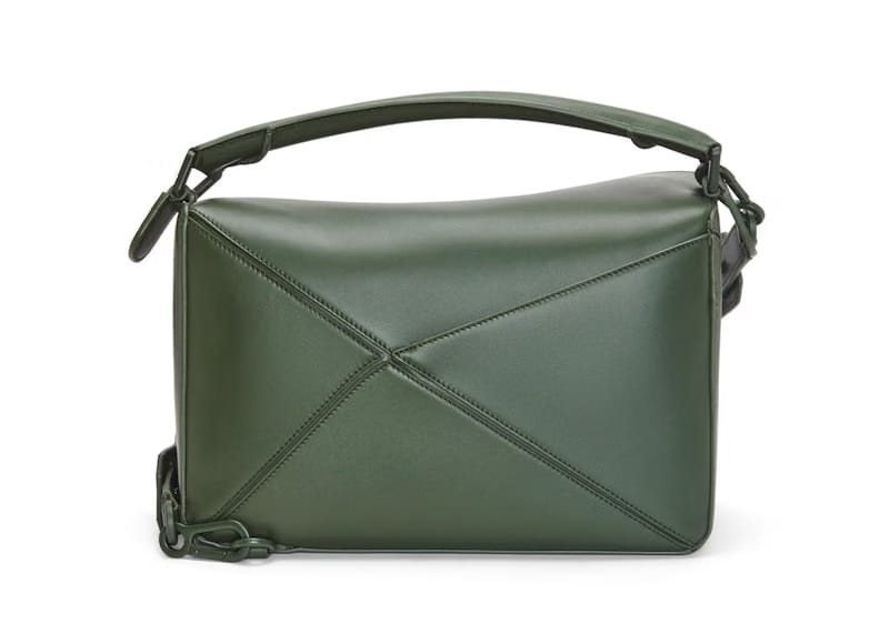LOEWE Puzzle Bag In Satin Calfskin Vintage Khaki