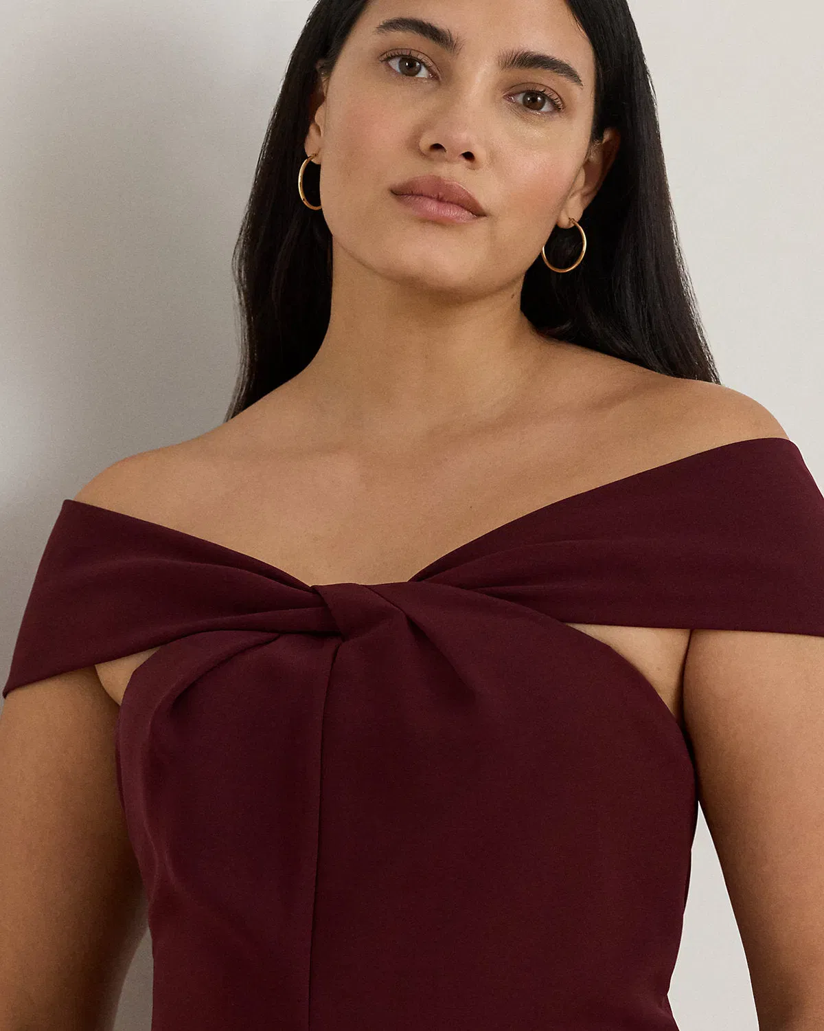 Ralph Lauren TwistFront Crepe Cocktail Dress