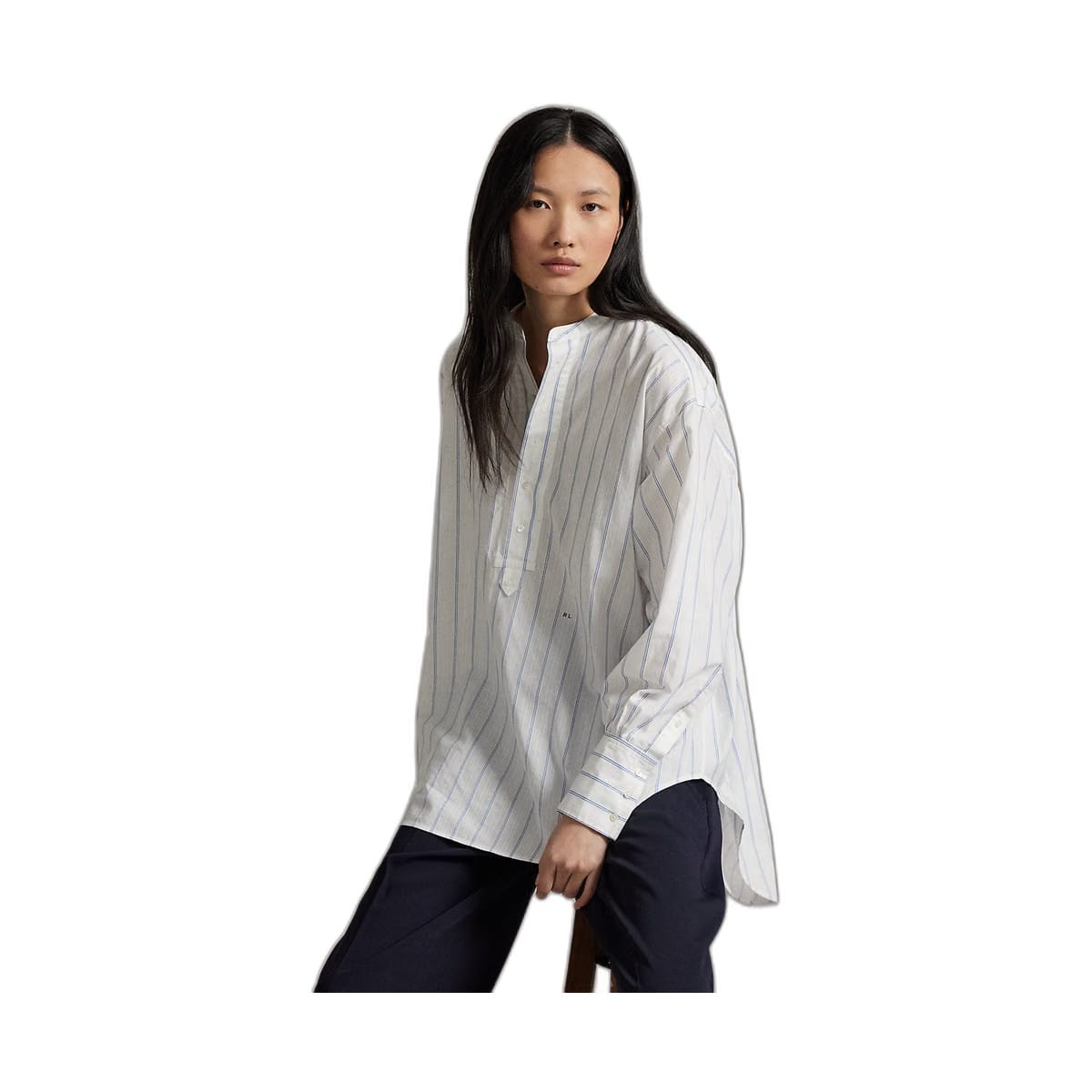 Ralph Lauren Striped Cotton Dobby Top