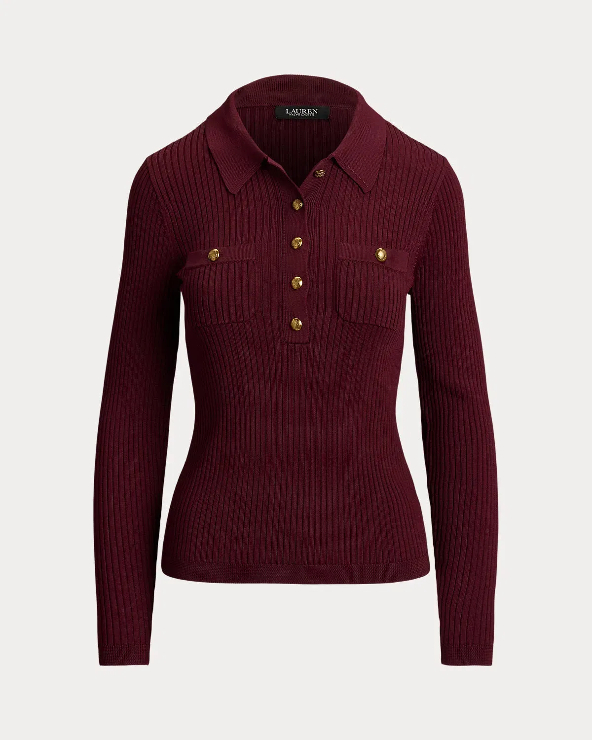 Ralph Lauren RibKnit LongSleeve Polo Sweater