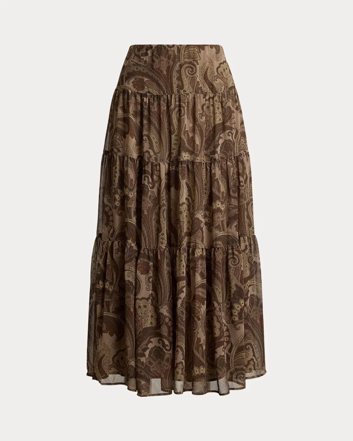Ralph Lauren Paisley Chiffon Tiered Skirt