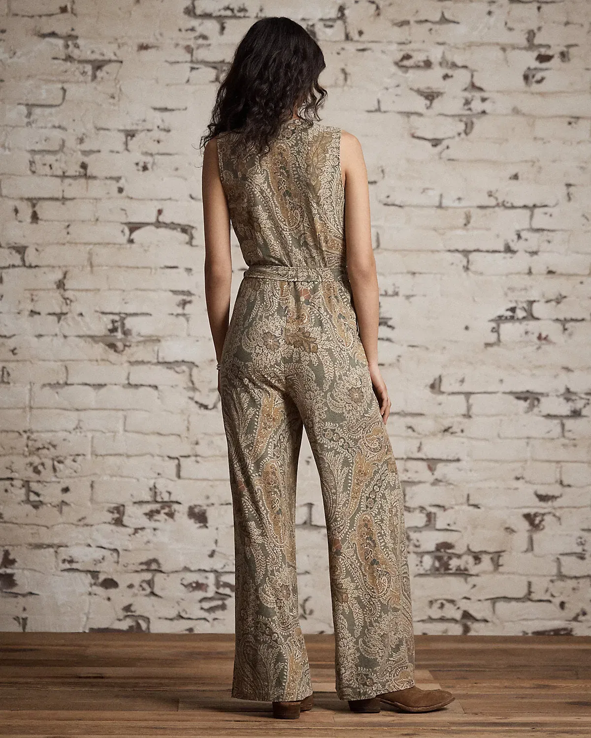 Ralph Lauren Paisley LinenCotton Jersey Jumpsuit