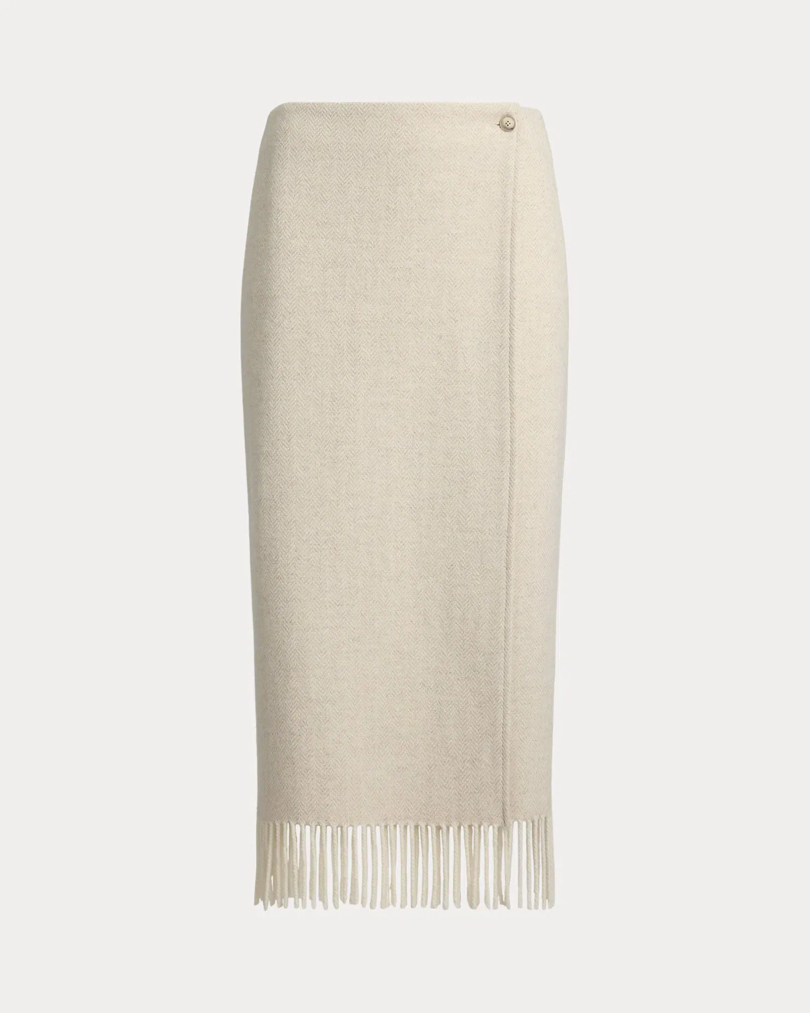 Ralph Lauren Fringe Herringbone Wrap Skirt