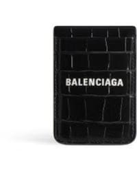 Balenciaga Crocodile Embossed Cash Magnet Card Holder