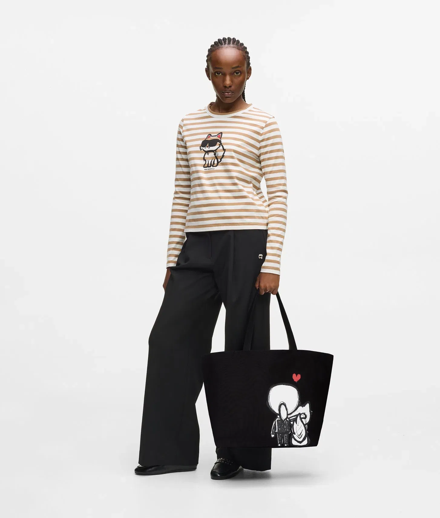 KarlLagerfeld Ikon Hearts Shopper Black