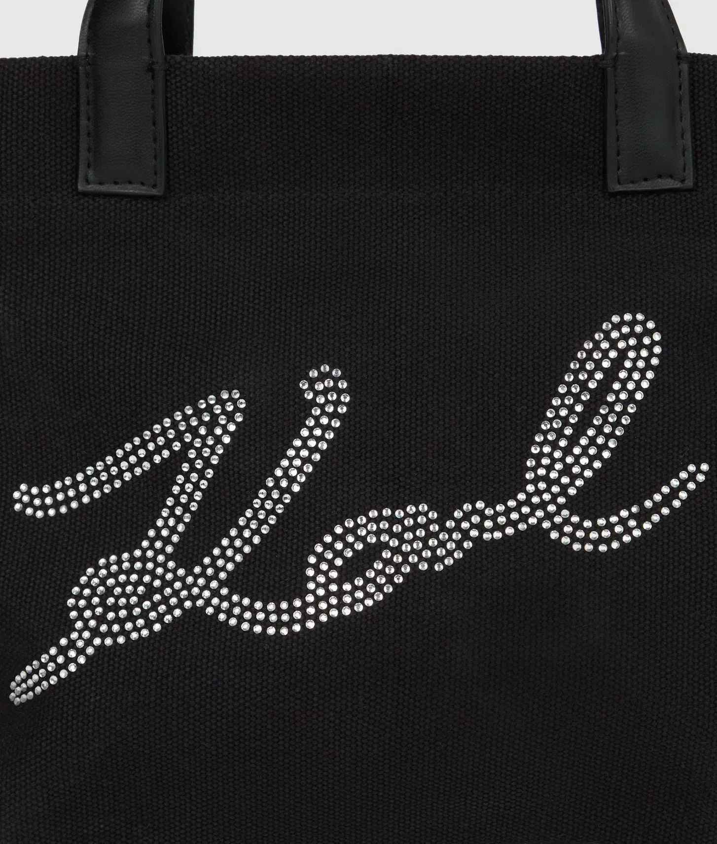 KarlLagerfeld Ksignature Mini Rhinestone Shopper Black Embellishment