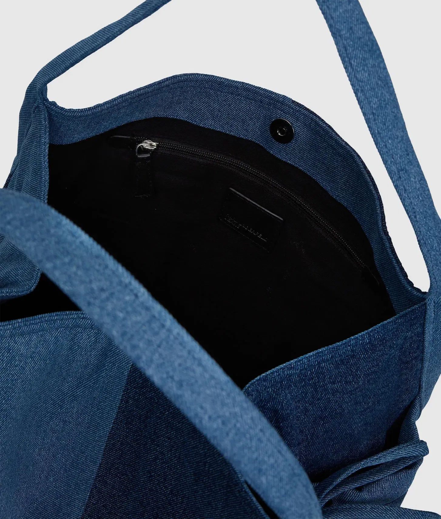 KarlLagerfeld Two-Tone Denim Shopper Standard Blue Denim-Light Denim