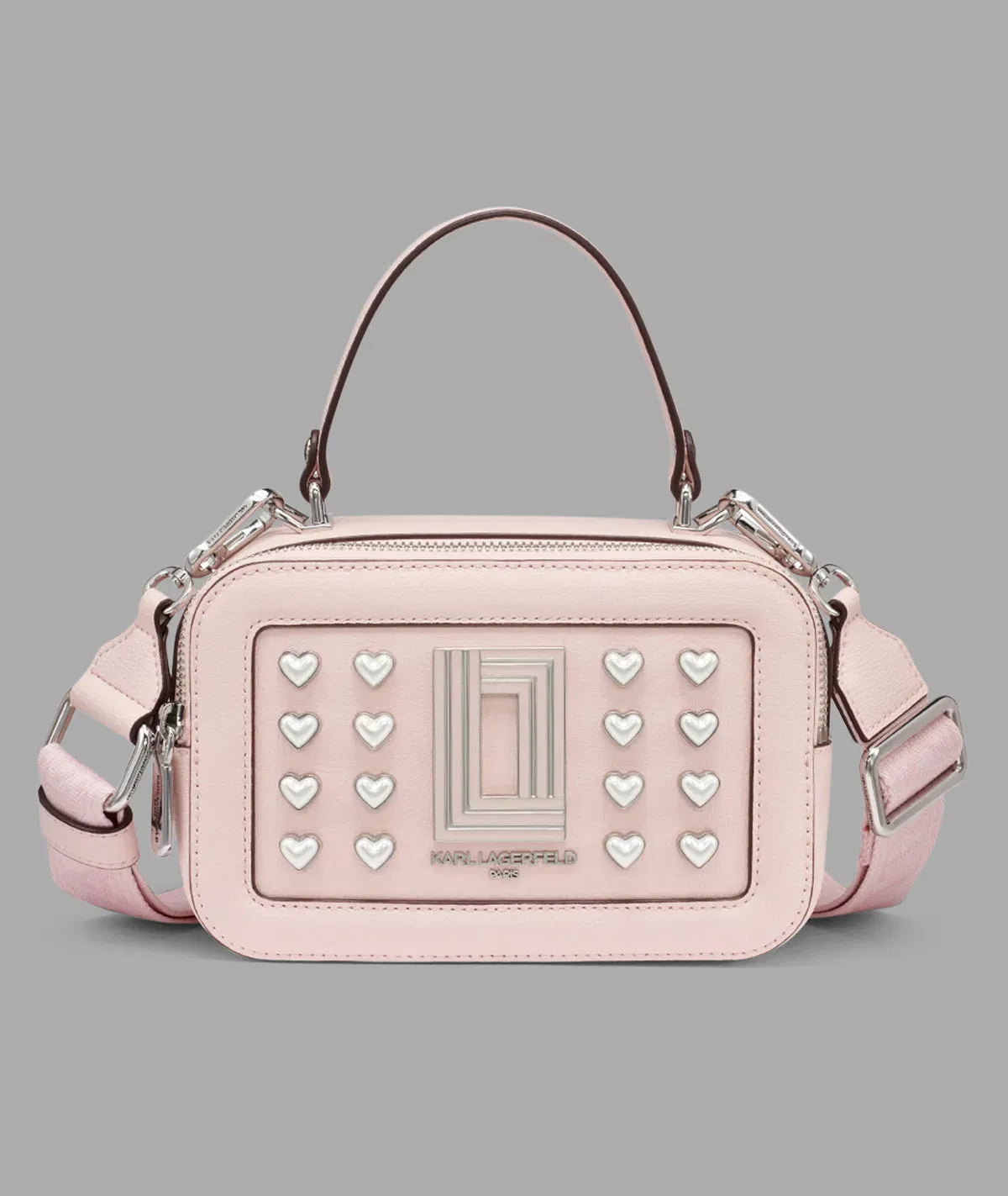 KarlLagerfeld Simone crossbody lotus with pearl hearts pink