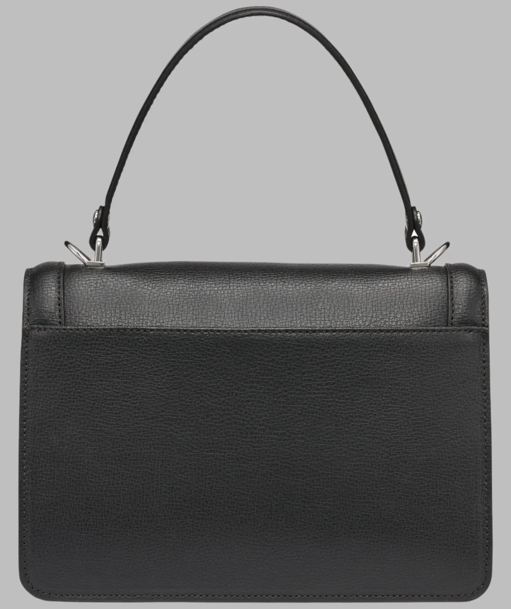 KarlLagerfeld Simone leather flap satchel with pins black