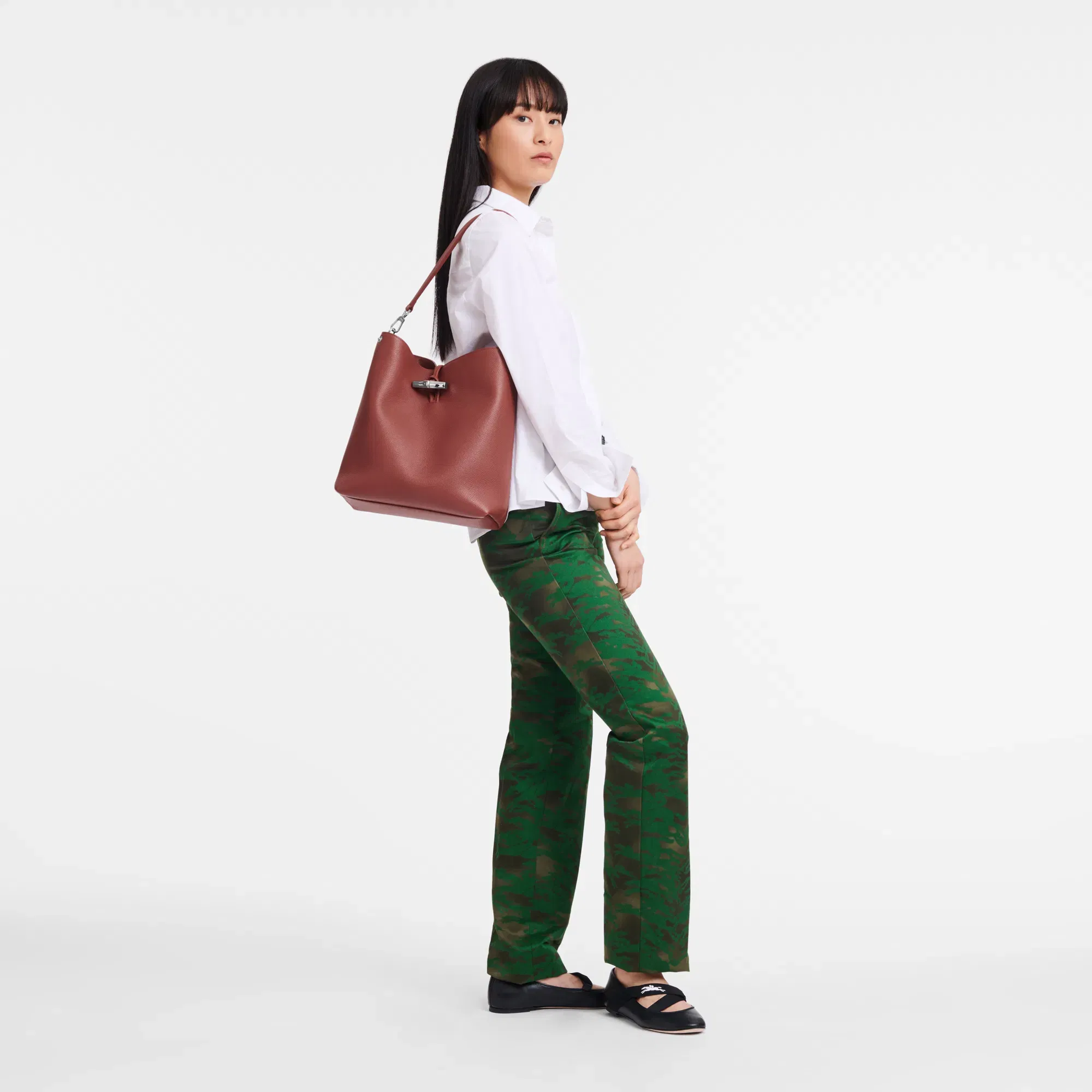 Longchamp Le Roseau M Shoulder bag Chestnut