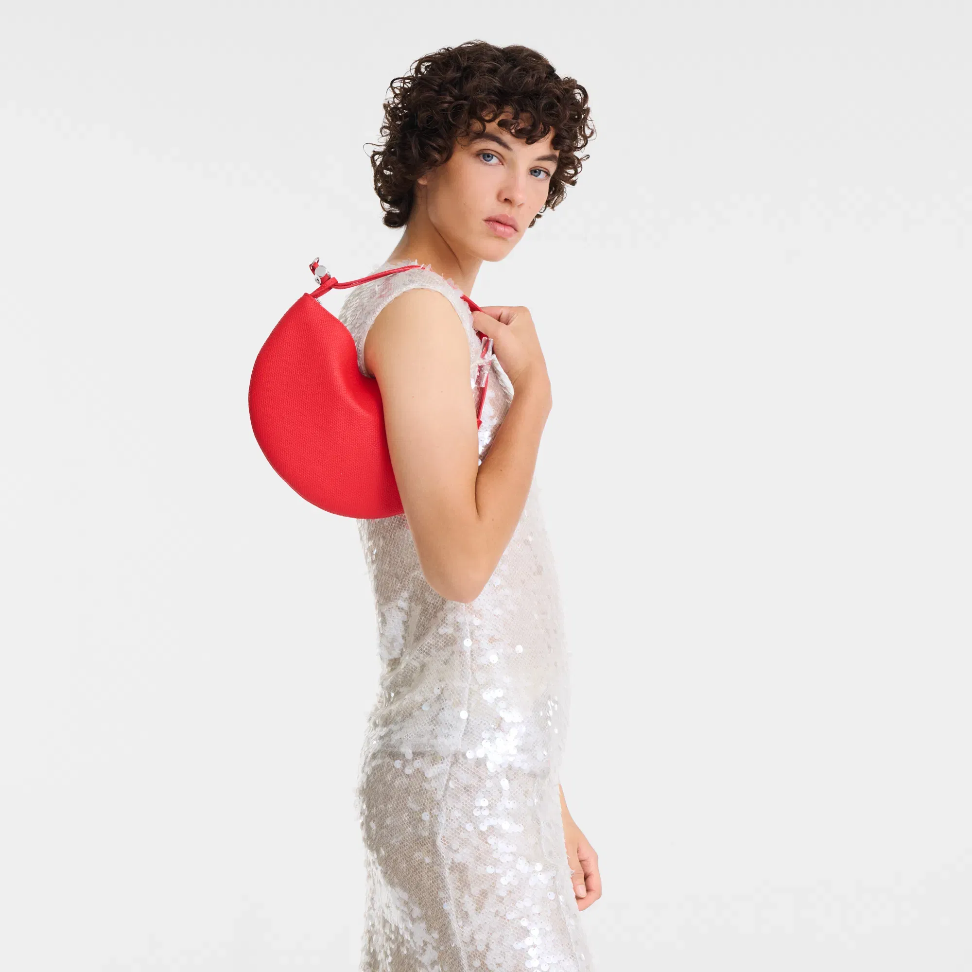 Longchamp Le Roseau Clutch Vermilion