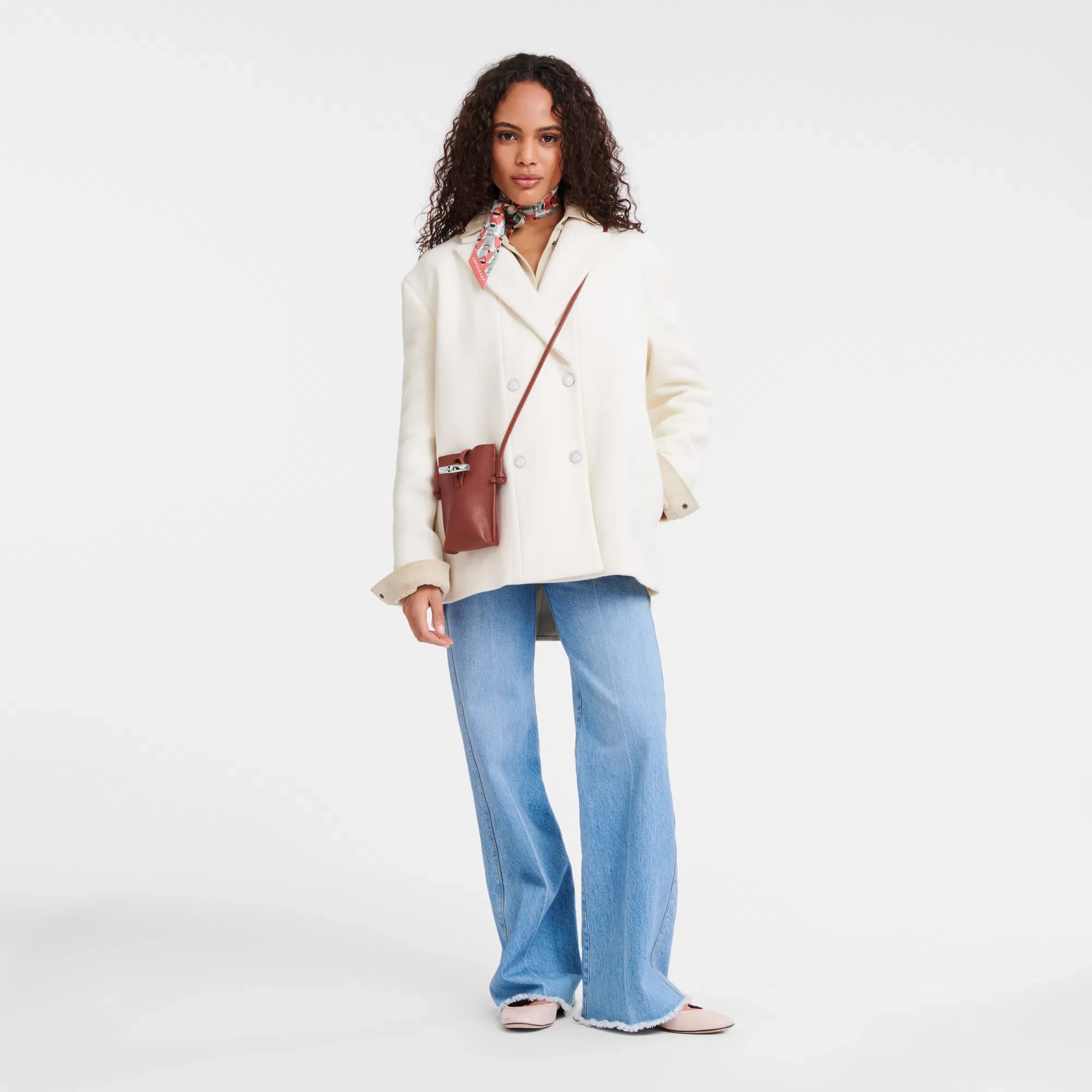 Longchamp Le Roseau Phone case Chestnut