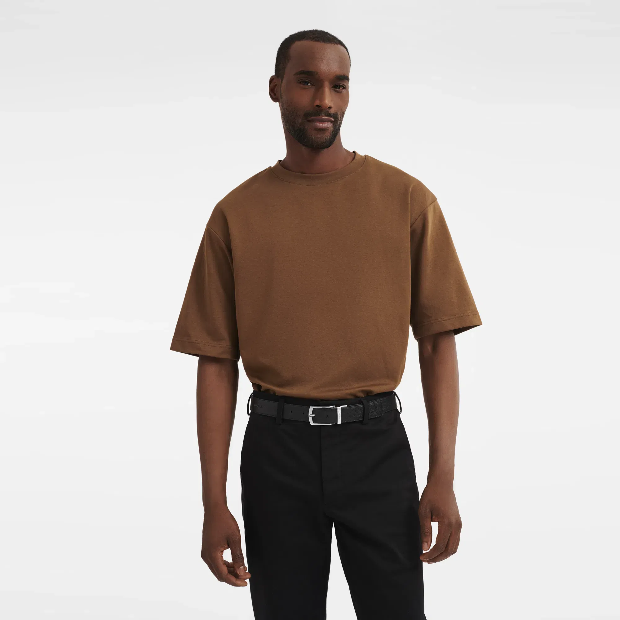 Longchamp Le Foulonné Men's belt Mocha/Black