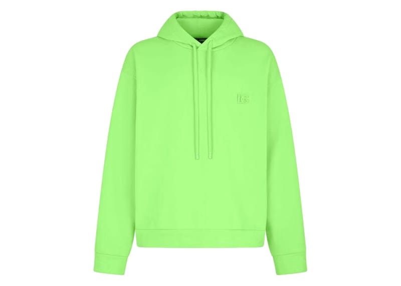 Dolce & Gabbana Jersey Metal DG Logo Hoodie Green