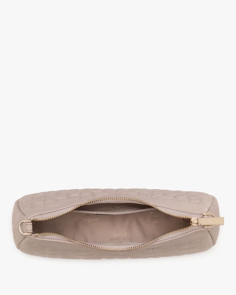KateSpade Spade Flower Quilted Fabric Convertible Crossbody Cozy Grey