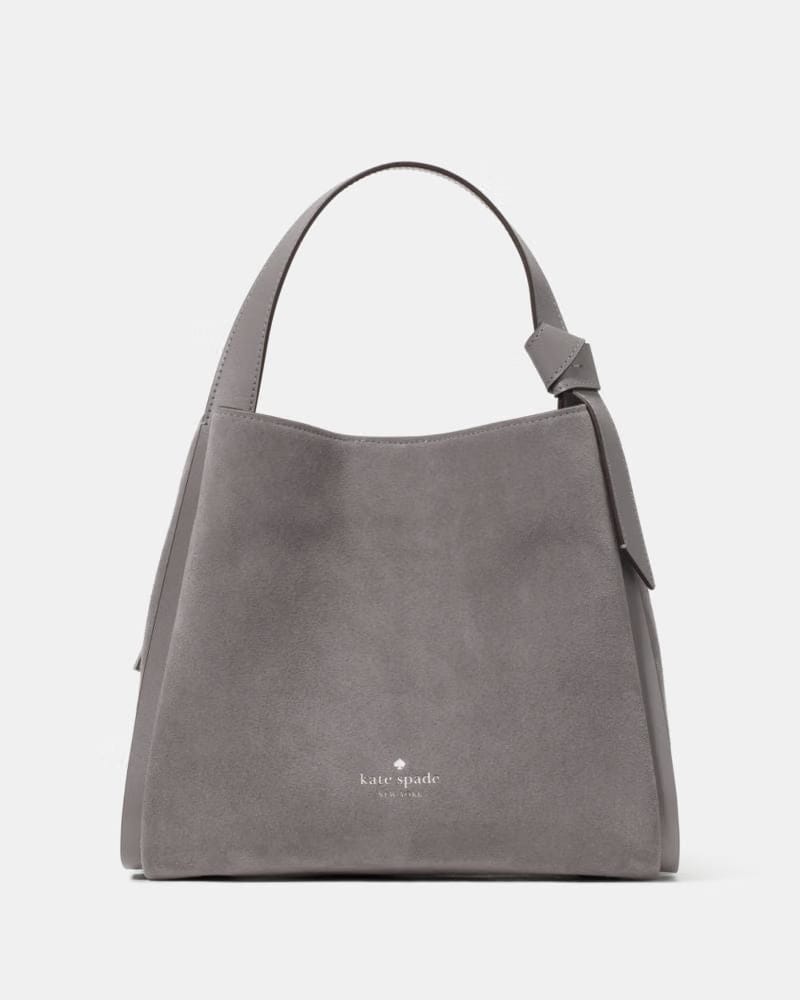 KateSpade Knott Suede Convertible Carryall Hare Grey Multi