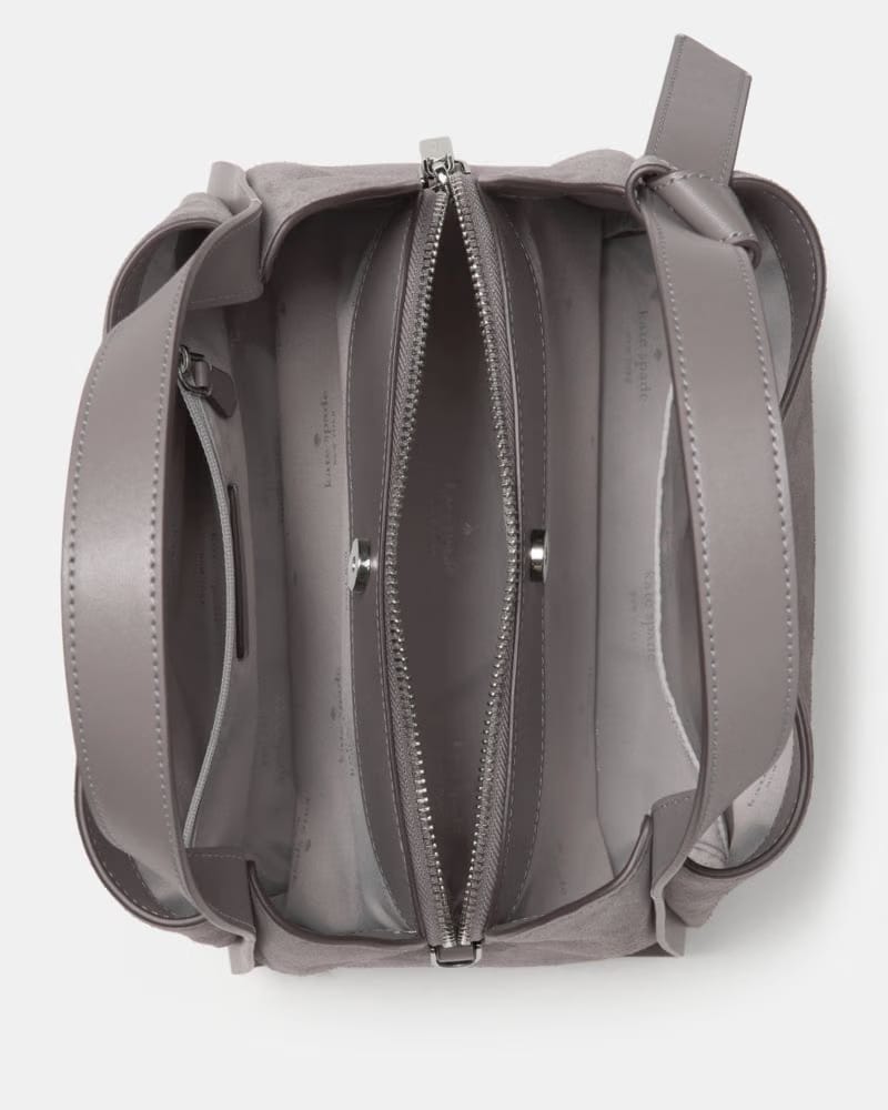 KateSpade Knott Suede Convertible Carryall Hare Grey Multi