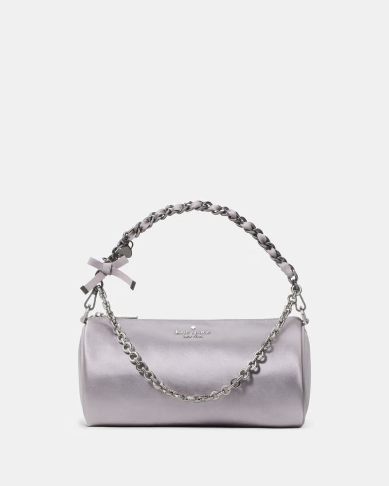 KateSpade Roulette Satin Mini Convertible Crossbody Gravel Grey