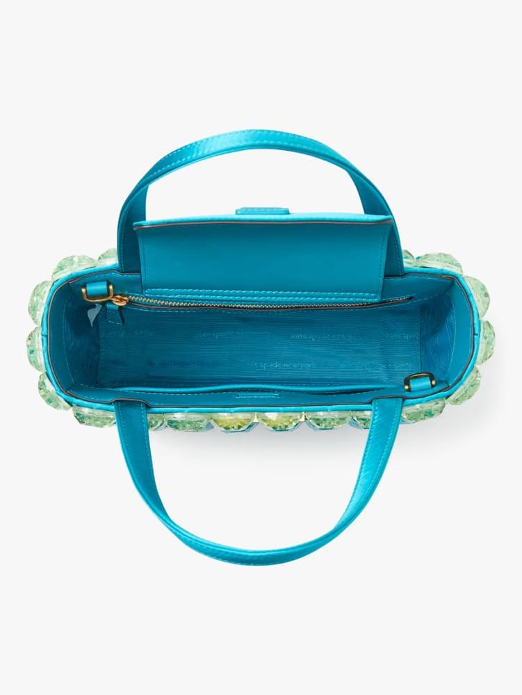 KateSpade Sam Icon Candy Beaded Satin Small Tote Blue Multicolor
